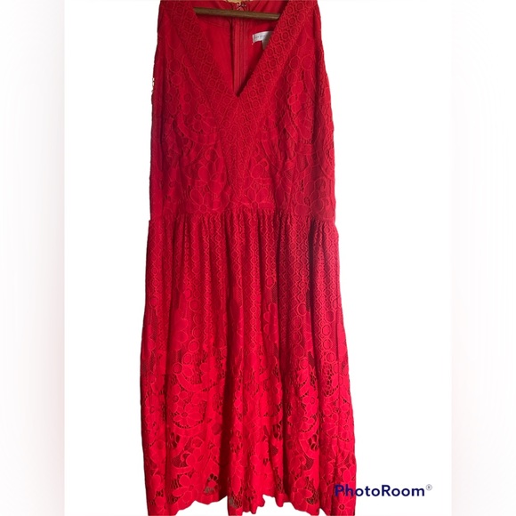 New York and Company red lace dress size 4 - Picture 2 of 7